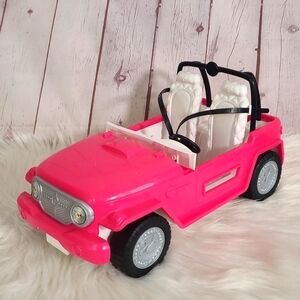 2012 Mattel Barbie Pink Jeep Rubicon Doll Car No Windshield